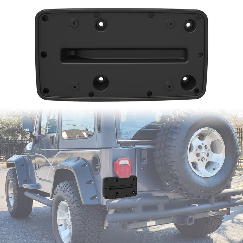 إطار لوحة ترخيص KEWISAUTO لسيارة Wrangler 9706 حامل لوحة الترخيص الخلفية لسيارة جيب رانجلر TJ 19972006 ملحقات 1PCS استبدال 55174994