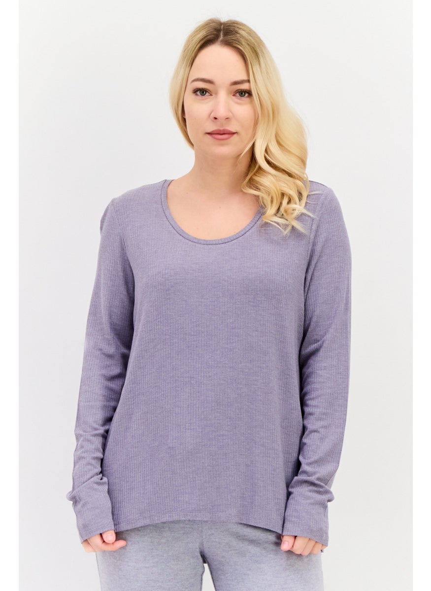 TRIUMPH - Women Round Neck Long Sleeve Pajama Top, Grey - Image 1