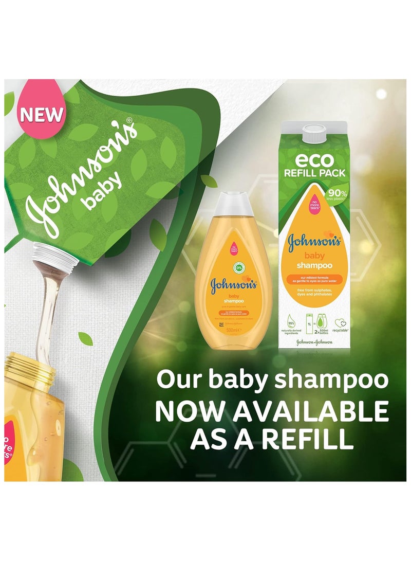 Johnson's Baby Gold Shampoo Eco Refill Pack 1000 ML - Image 2