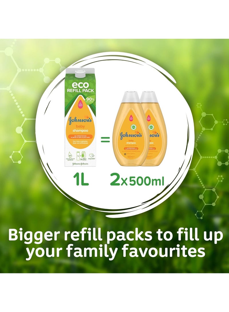 Johnson's Baby Gold Shampoo Eco Refill Pack 1000 ML - Image 4