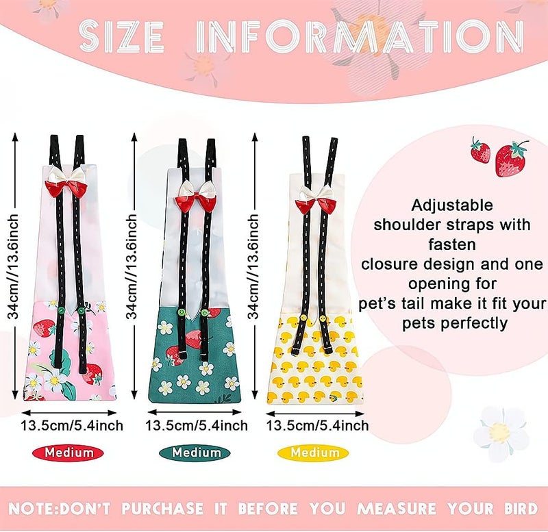 Pet Chicken Diapers, Duckling Diapers, Adjustable Reusable Goose Clothes Washable Pet Diapers with Bow Tie for Farm Pet Goose Duck Chicken Hen Poultry, 3 Pieces - Image 4