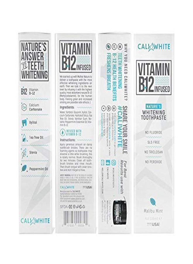 Cali White - Vegan Whitening Toothpaste With Vitamin B12 Organic Mint Fluoridefree Toothpaste Sls Free Glutenfree Xylitol Natural Toothpaste - Image 1