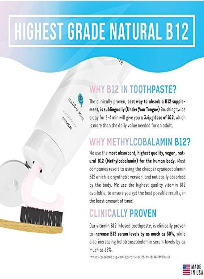 Cali White - Vegan Whitening Toothpaste With Vitamin B12 Organic Mint Fluoridefree Toothpaste Sls Free Glutenfree Xylitol Natural Toothpaste - Image 1