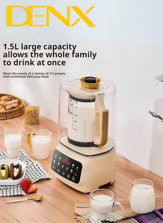 Smart Food Blender, 600W Power, 1.5L Capacity, Touch-Operated, Quiet Blender for Smoothies, Soy Milk, Oatmeal Juice, and Hot Baby Food with Timer, Auto-Cleaning, and Noise Protection, Hot and Cold Kitchen Blender - view 3