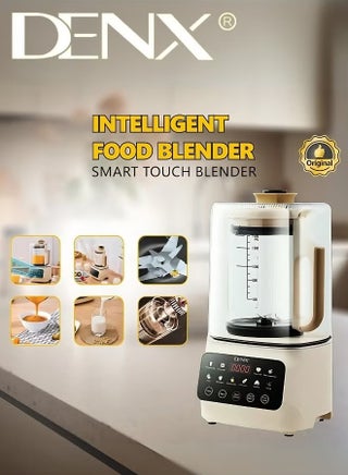 Smart Food Blender, 600W Power, 1.5L Capacity, Touch-Operated, Quiet Blender for Smoothies, Soy Milk, Oatmeal Juice, and Hot Baby Food with Timer, Auto-Cleaning, and Noise Protection, Hot and Cold Kitchen Blender - view 4