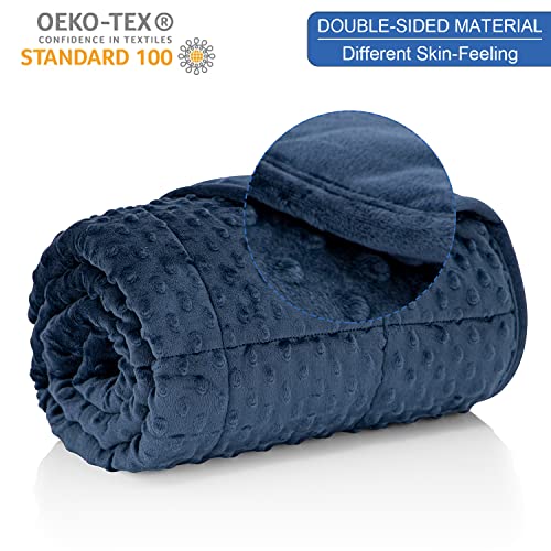 Huloo Sleep Weighted Blanket Queen 15lbs for Adult(60"×80",Navy Blue) Breathable Soft Minky Weighted Throw Blanket for All Season,Heavy Blanket with Premium Glass Beads - Image 2