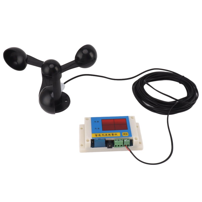 3 Fan Blades Tower Crane Anemometer 3 Blades USB 5V High Accuracy 2‑12 Lever Wind Speed Alarm Device for Outdoor - Image 1
