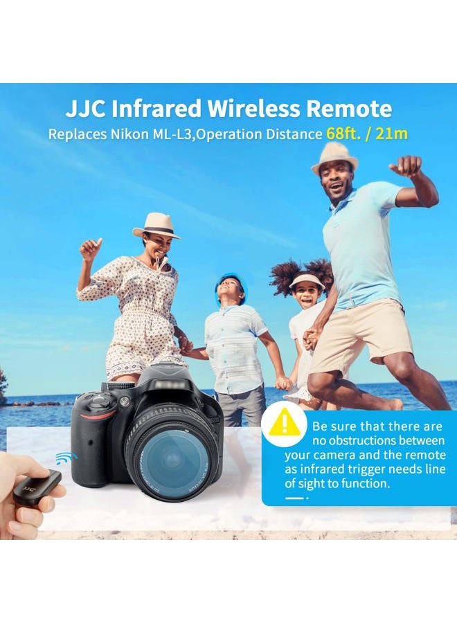 JJC Wireless Infrared Shutter Release Remote Control Replaces Nikon ML-L3 for Nikon D750 D610 D3400 D3300 D3200 D7500 D7200 D7100 D5500 D5300 D5200 D90 D80 Coolpix P900 P7800 P7700 - Image 2