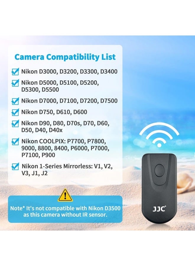 JJC Wireless Infrared Shutter Release Remote Control Replaces Nikon ML-L3 for Nikon D750 D610 D3400 D3300 D3200 D7500 D7200 D7100 D5500 D5300 D5200 D90 D80 Coolpix P900 P7800 P7700 - Image 4