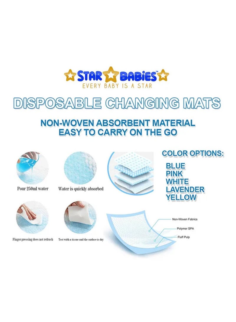 STAR BABiES Combo Pack Diposable Changing Mat 200Pcs Disposable Bibs 10Pcs - Image 5