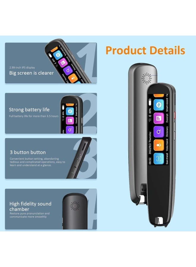 Bukela AI Language Translator and Electronic Dictionary,Real-time Voice Translation in 131 Languages, Including Arabic, Supports Instant Offline/WiFi Translation, Equipped with Scanning Reading Function - Image 2