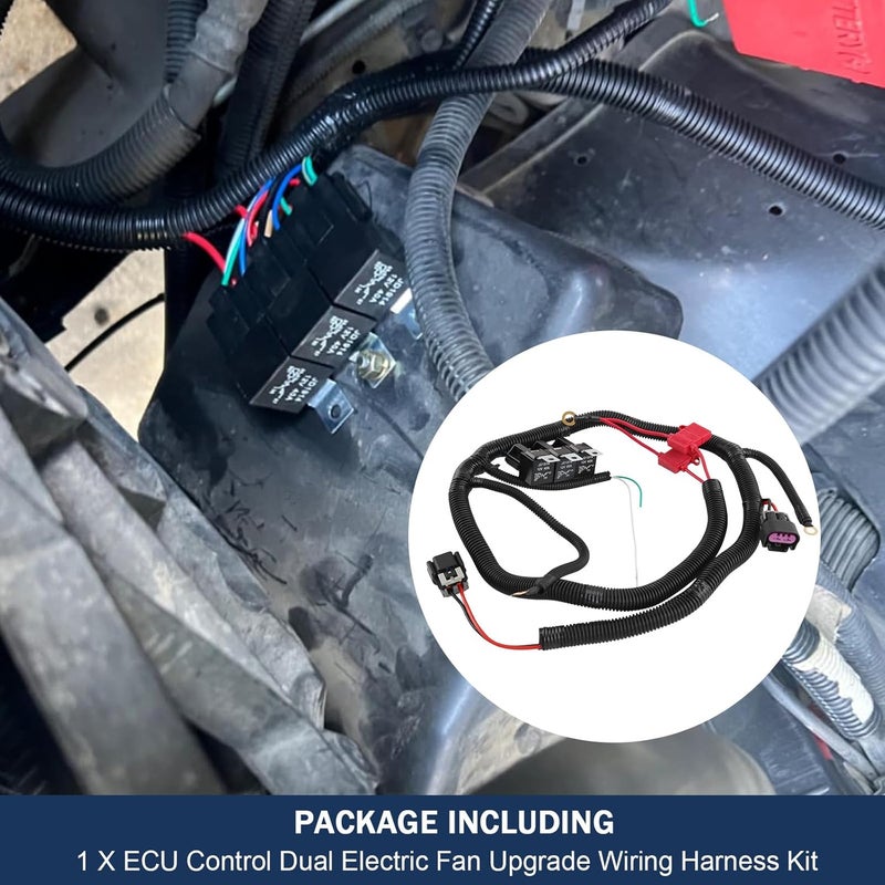 CARMOCAR Electric Dual Fan Upgrade Wiring Harness Kit for 1999–2006 GM ECU Control - Image 5