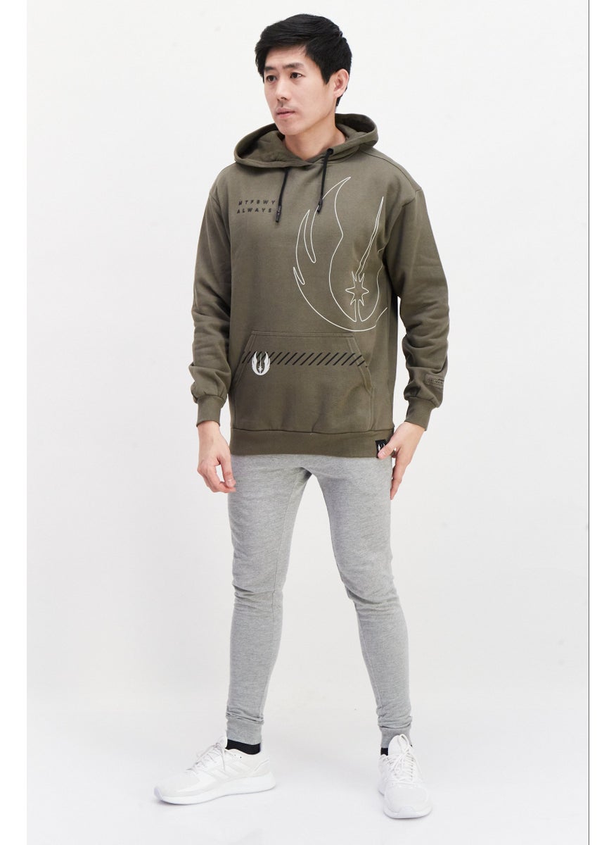 STAR WARS Men Regular Fit Graphic Print Long Sleeves Sweatshirt, Olive  - Image 3