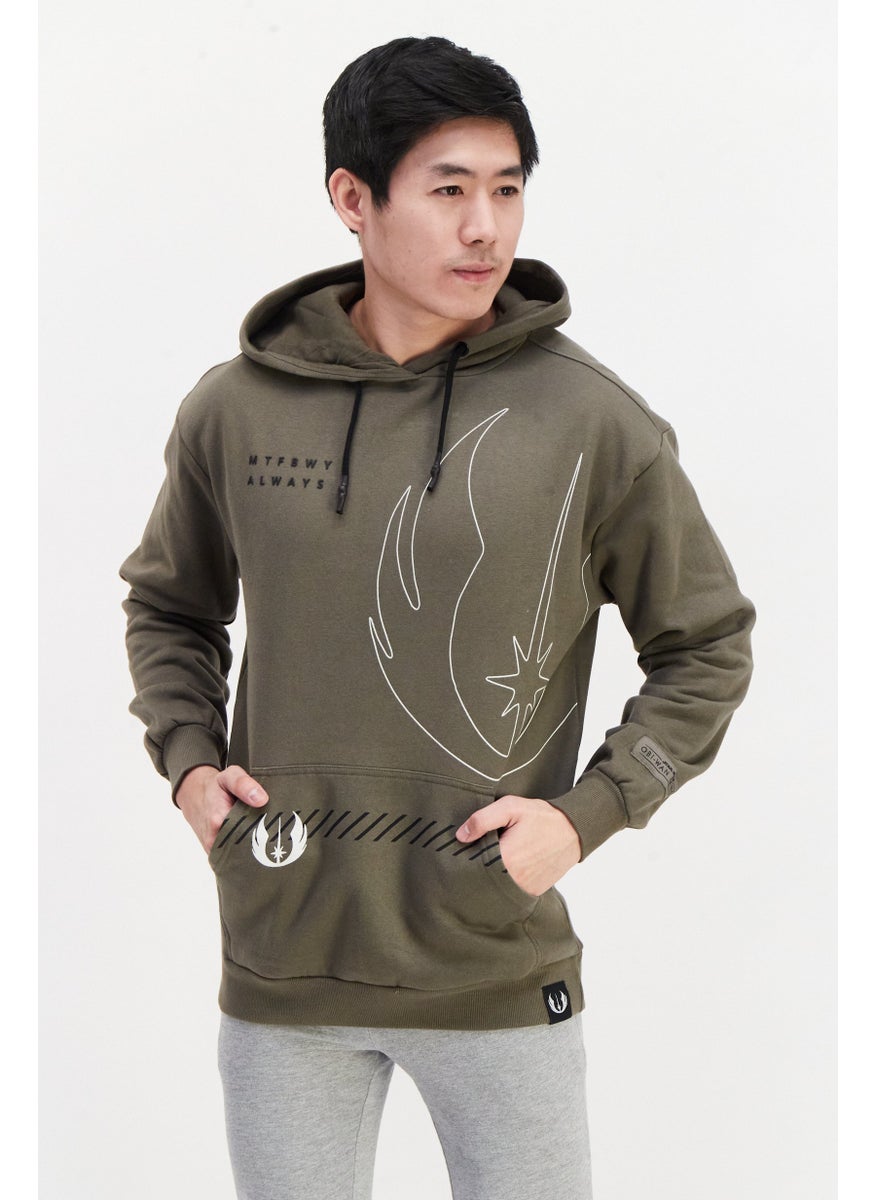 STAR WARS Men Regular Fit Graphic Print Long Sleeves Sweatshirt, Olive  - Image 1