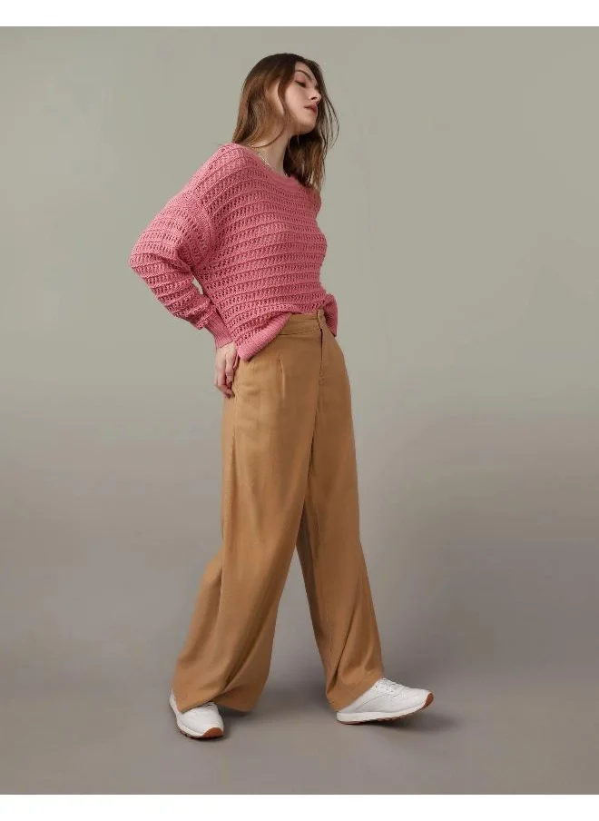American Eagle AE High-Waisted Linen-Blend Trouser