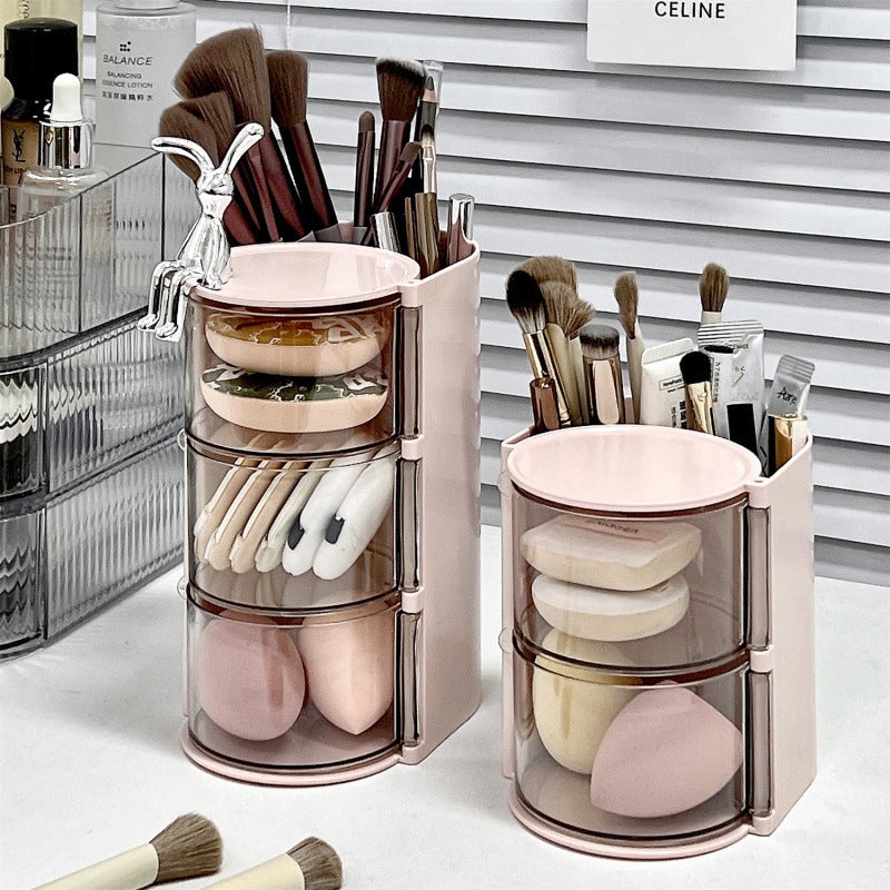 Rotating Desktop Makeup Brush Storage Box - Image 1