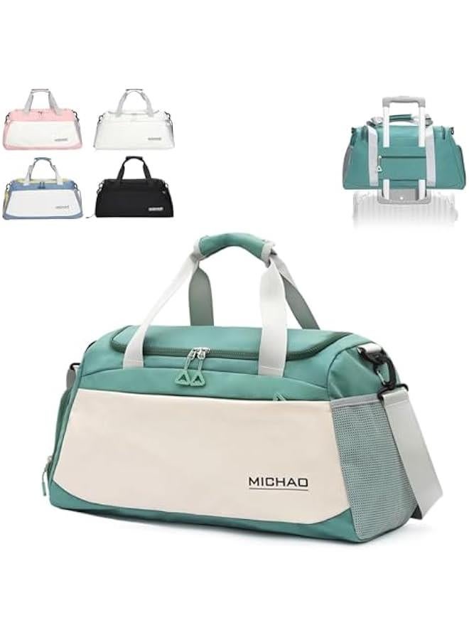 HOOKOR Large Gym Bag Duffel Bag, Sports Bag Travel Bags for Women Men with Shoes Compartment and Waterproof Wet Pockets, Sports Bags for Sport Traveling Swimming Yoga Hiking Camping, Green (Green) - Image 1