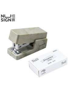 Deli Deli Nusign NS083C Mini Office Stapler, 12-Sheet Capacity, Steel Mechanism with ABS Shell & Anti-Slip Base, 40-Staple Load, Green  - Image 1