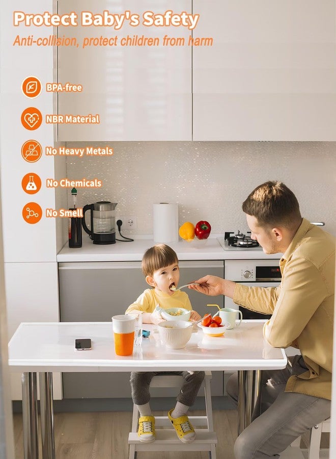 QYV Edge Protector for Baby Proofing, 6.6FT 0.67’’Th L-Shape Air Buffering Soft NBR Rubber Foam Furniture Edge Bumper Guards with 6 Corners, Pre-Taped, Thick Table Bumper Guard for Babies (White) - Image 4