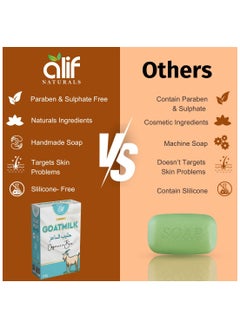 ALIF NATURALS Milk and walnut scrub Organic and Handmade Soap for Face and Body Cleanser  | 125g | Pack of 3  - Image 5