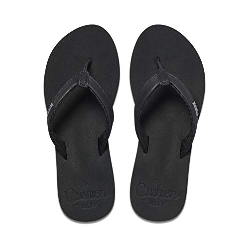 Reef Cushion Sands Womens Beach Flip Flop, Ultra Soft Cushion Footbed, Arch Support, Black, 7 - Image 1