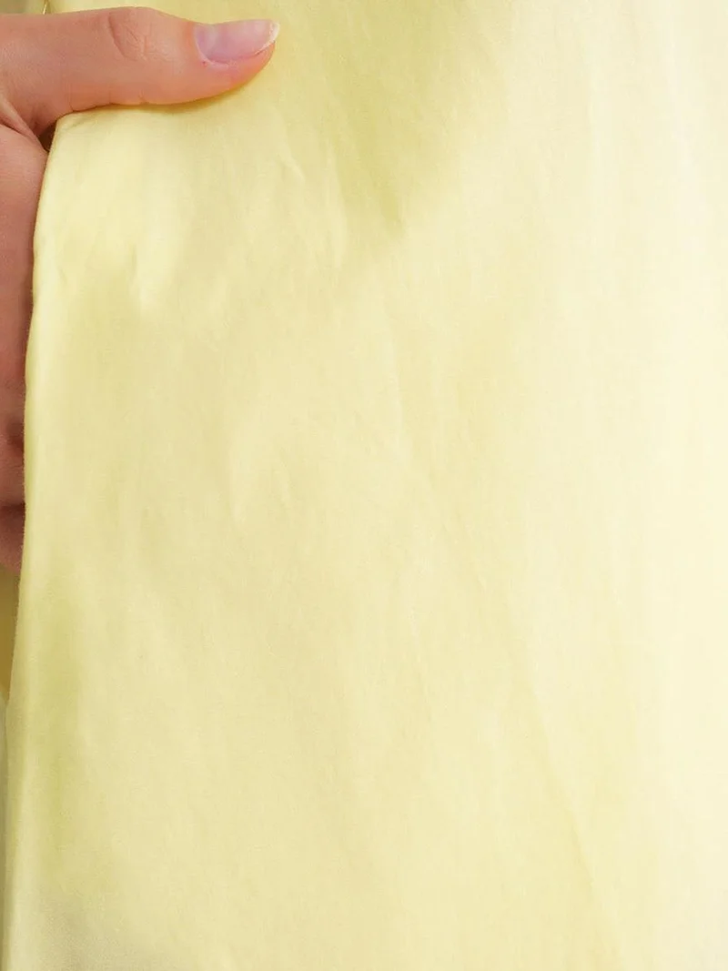 MixRay Lemon Yellow Mixray Relaxed Fit Maxi Dress with Pockets for Women | Best Price UAE