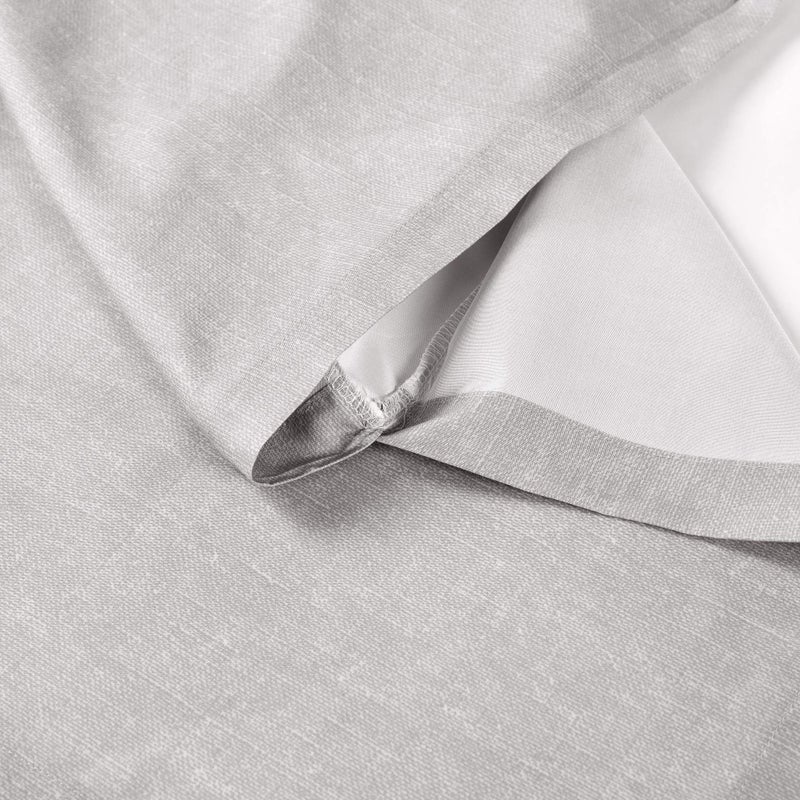 Lush Decor Baby Printed Linen Textured Solid Crib Skirt, Gray 52"L x 28"W + 16" Drop - Image 4