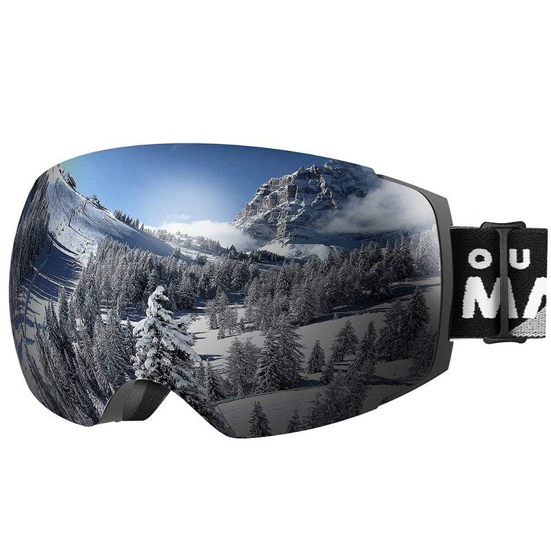 OutdoorMaster Ski Goggles PRO - Frameless, Interchangeable Lens 100% UV400 Protection Snow Goggles for Men & Women (VLT 10% Grey Lens Free Protective Case) - Image 1