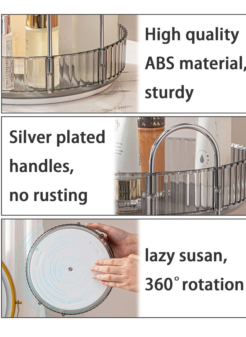 Sharpdo Rotating Makeup Organizer for Vanity,High-Capacity Skincare Clear Make Up Storage Perfume Organizers Cosmetic Dresser Organizer Countertop 360 Spinning(3 Tier-Grey)  - Image 5