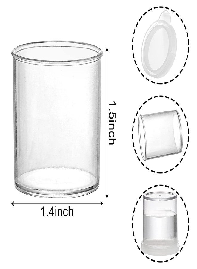 ZENFUN Set of 100 Mini Plastic Paint Cups with Lids, 0.85 Oz(25ml) Paint Container Pots in Bulk, Clear Paint Storage Jars for Kids, Art, DIY Crafts - Image 2