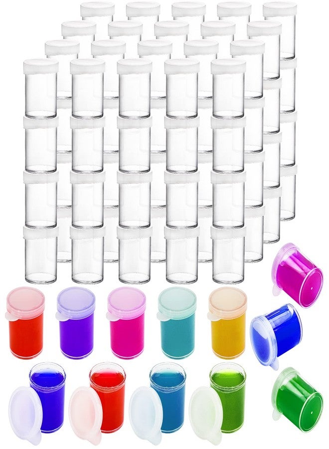 ZENFUN Set of 100 Mini Plastic Paint Cups with Lids, 0.85 Oz(25ml) Paint Container Pots in Bulk, Clear Paint Storage Jars for Kids, Art, DIY Crafts - Image 1
