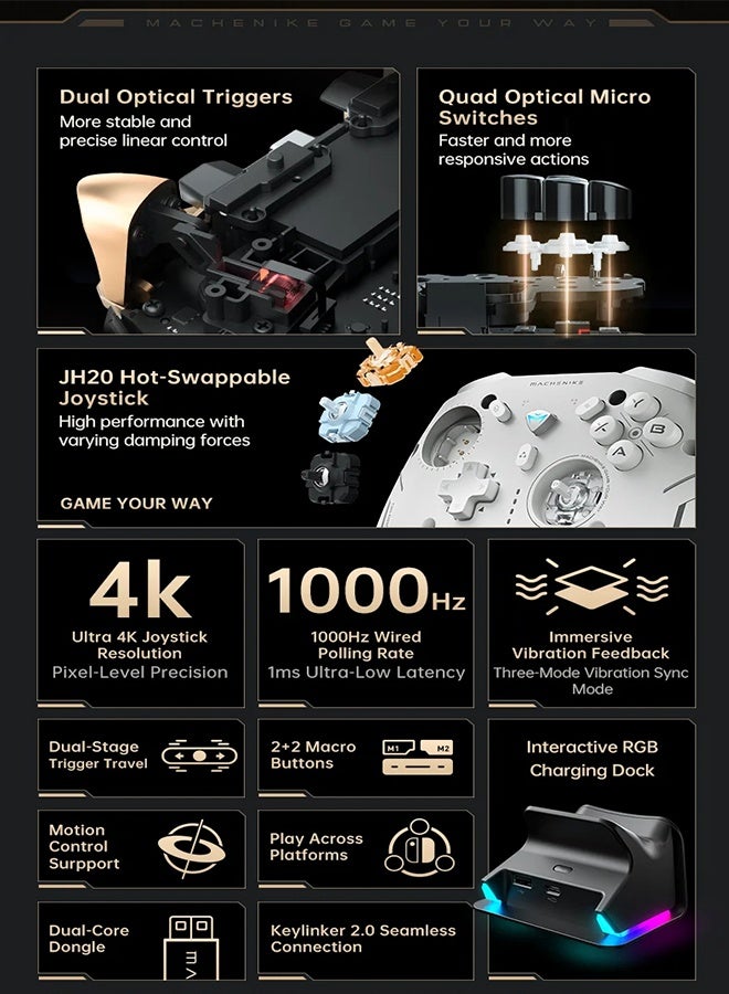 MACHENIKE G5pro V2 Collector Edition Ultimate Gaming Controller Optical Trigger Button Hot-Swappable Joystick 4K Resolution For Switch PC - Image 3