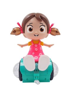 Yijun 360 Degree Rotating Musical Dancing Girl Doll with Flashing Lights and Bump (Multicolour)  - Image 4