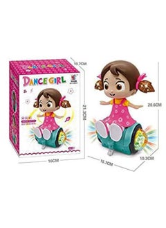 Yijun 360 Degree Rotating Musical Dancing Girl Doll with Flashing Lights and Bump (Multicolour)  - Image 5