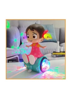 Yijun 360 Degree Rotating Musical Dancing Girl Doll with Flashing Lights and Bump (Multicolour)  - Image 3