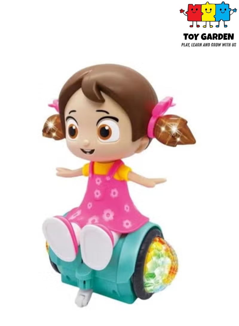 TOY GARDEN 360 Degree Rotating Musical Dancing Girl Doll with Flashing Lights and Bump and Go Action Creative Interactive Toy for Kids High Quality Electronic Learning Toy Set Beautiful Gift for Girls and Kids - Image 1