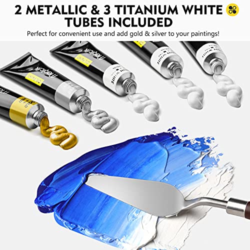 Magicfly Oil Paint, 40pcs (18ml/0.6oz), Rich Pigments, Vibrant, Non Toxic Paints for Professional Artist, Hobby Painters & Kids, Ideal for Canvas Painting, Packaged in Exquisite Box for Gift - Image 4