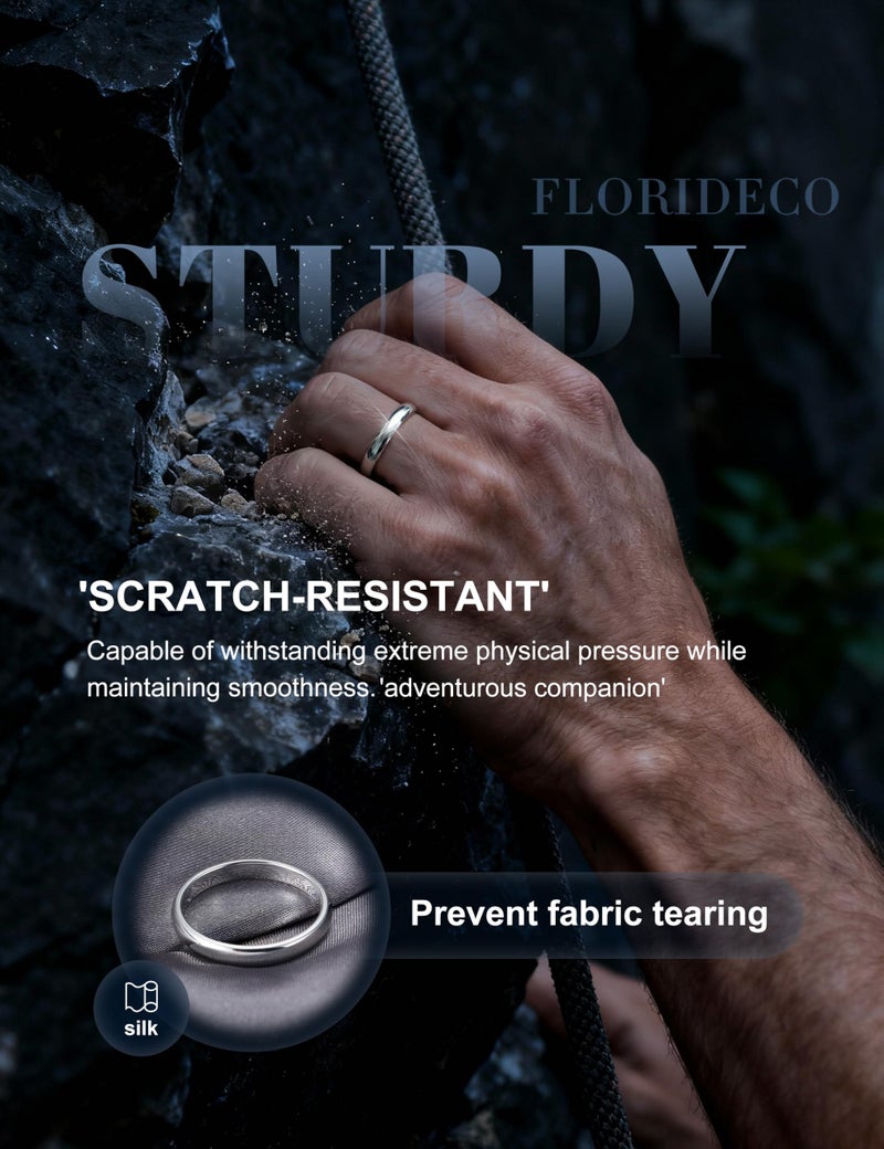 Florideco 3mm Stainless Steel Ring Wedding Bands for Women Mens Ring Wedding Band Plain Dome High Polished Size 9 - Image 5