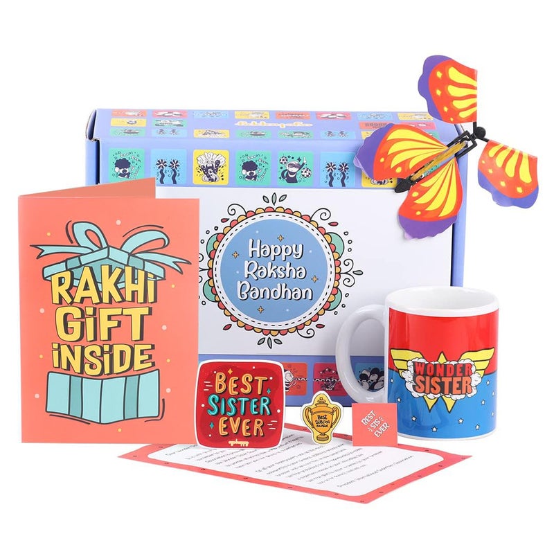 Oye Happy - Best Combos & Hampers (Mugs, Rakhis & Cards) - Best Gifts for Brother/Bhai/Sister/Behen on Rakshabandhan (Sis Hamper) - Image 1