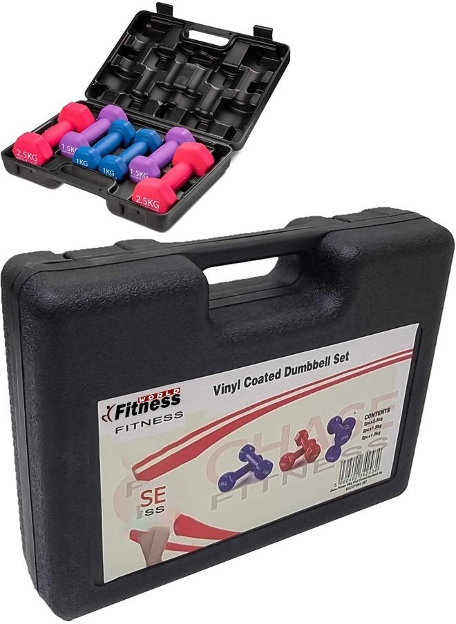 Fitness World - Dumbbell set, 10 kg, multicolor, A bag of dumbbells and weights from Fitness World - Image 1