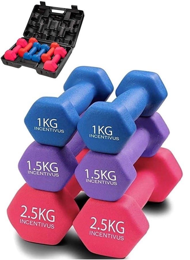 Fitness World - Dumbbell set, 10 kg, multicolor, A bag of dumbbells and weights from Fitness World - Image 1