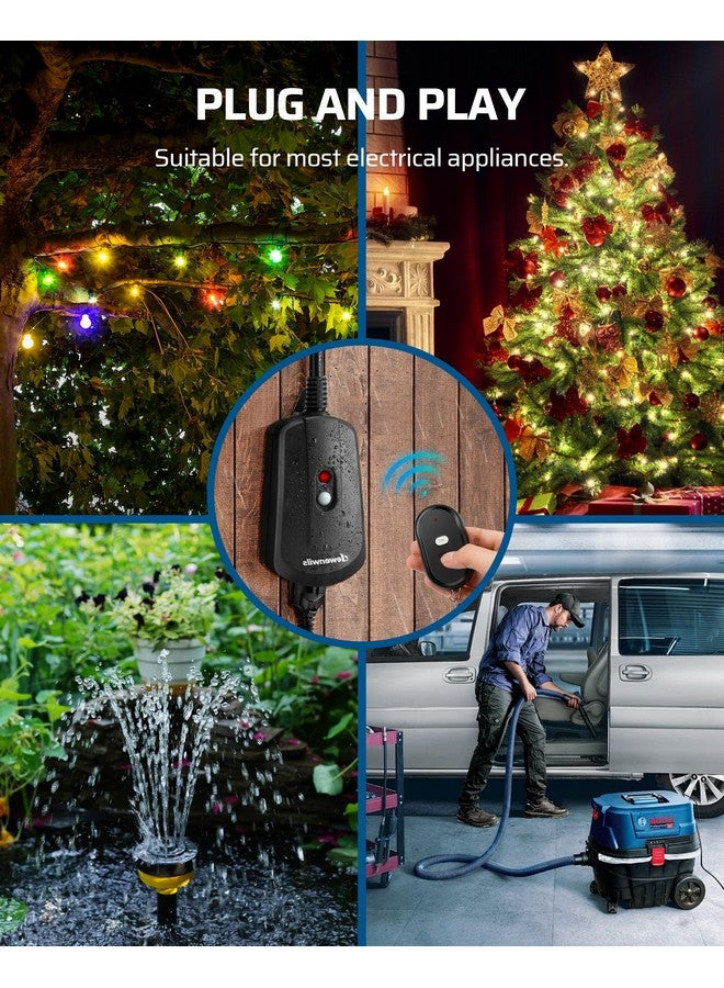 DEWENWILS Remote Control Outlet with 2 Wireless Remotes, Weatherproof Remote Control Light Switch, 15 amp Heavy Duty Remote Controlled Light Switch, 100 FT, No Interference, UL Listed - Image 4