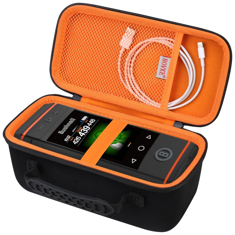 BOVKE Carrying Case for Bushnell Golf Wingman HD GPS Speaker, Portable Golf GPS Speaker Travel Storage Holder, Golfs Cart Bluetooth Speaker Bag Organizer for Charging Cable and Accessories, Black - Image 1