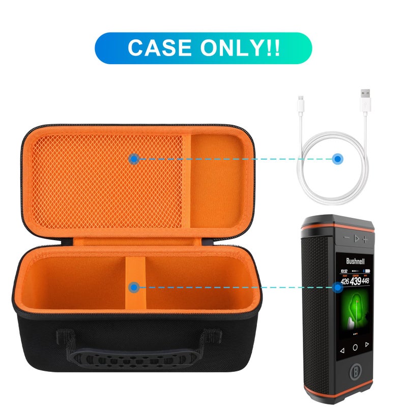 BOVKE Carrying Case for Bushnell Golf Wingman HD GPS Speaker, Portable Golf GPS Speaker Travel Storage Holder, Golfs Cart Bluetooth Speaker Bag Organizer for Charging Cable and Accessories, Black - Image 2