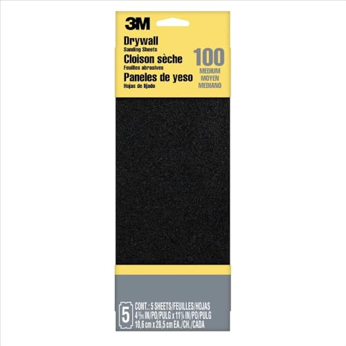 3M Drywall Sanding Sheets, Medium-Grit, 4.1875 in x 11.25 in, 5-Sheets (9092DCNA) - Image 1