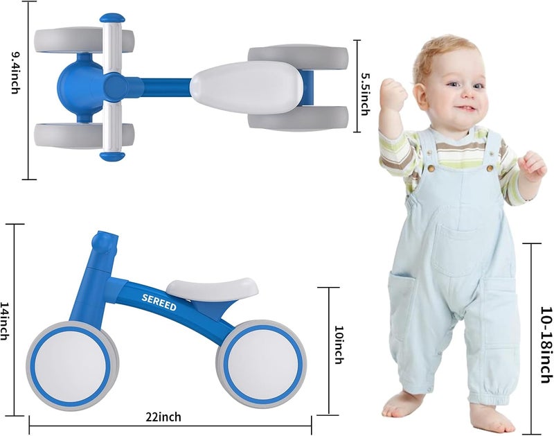 SEREED Baby Balance Bike for 1 Year Old Boys Girls 12-24 Month Toddler Balance Bike, 4 Wheels Toddler First Bike, First Birthday Gifts - Image 4