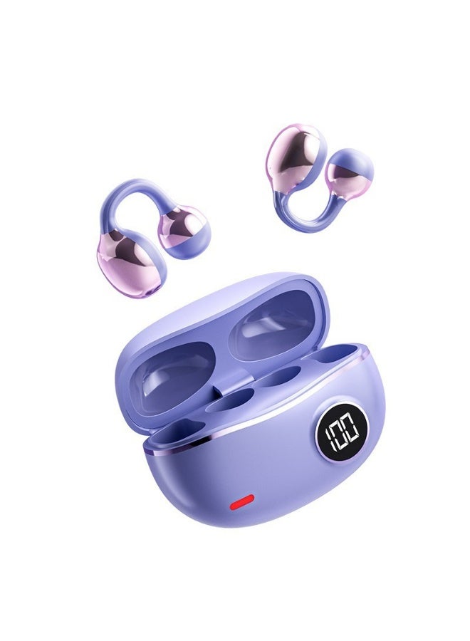 FREE & CLEAR Free Clip M91 Wireless Sports Bluetooth Headset Futuristic Aesthetic Design Feather-Like Painless Wearing Open-ear Listening Super long Battery Life V5.4 Bluetooth Chip Design Stable And Fast, Purple - Image 1