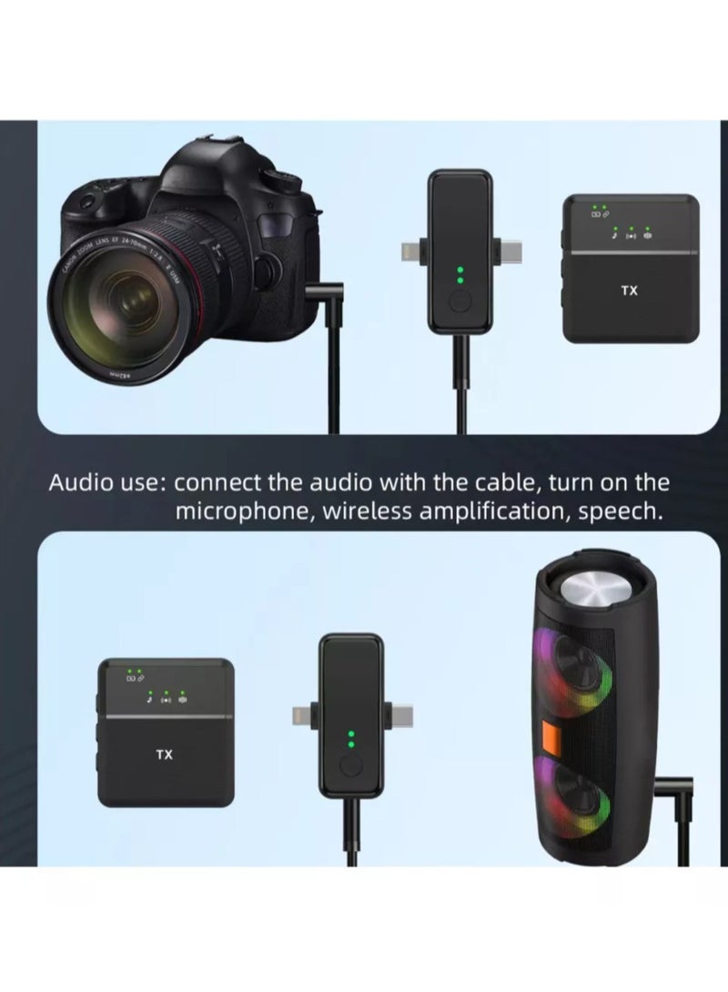 Tx 3-in-1 Wireless Microphone for iPhone & Type-C Devices – Dual Mic System for Clear Audio Recording and Streaming - Image 3