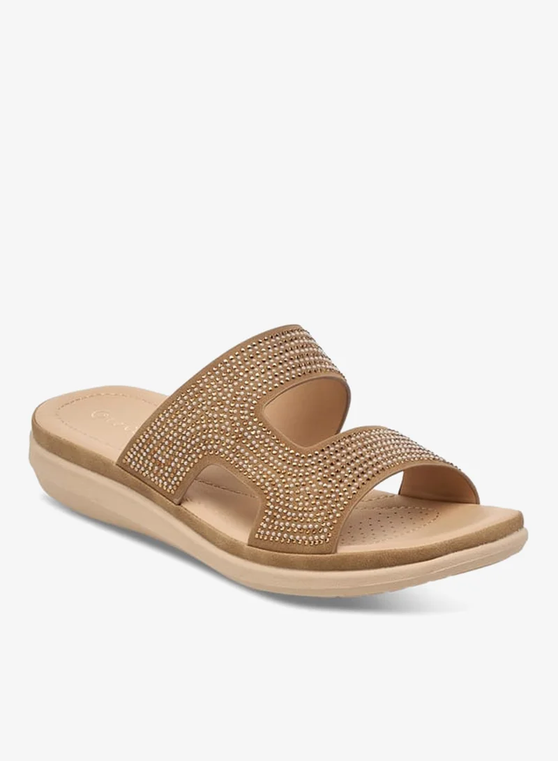 Women's Embellished Slip-On Strap Sandals