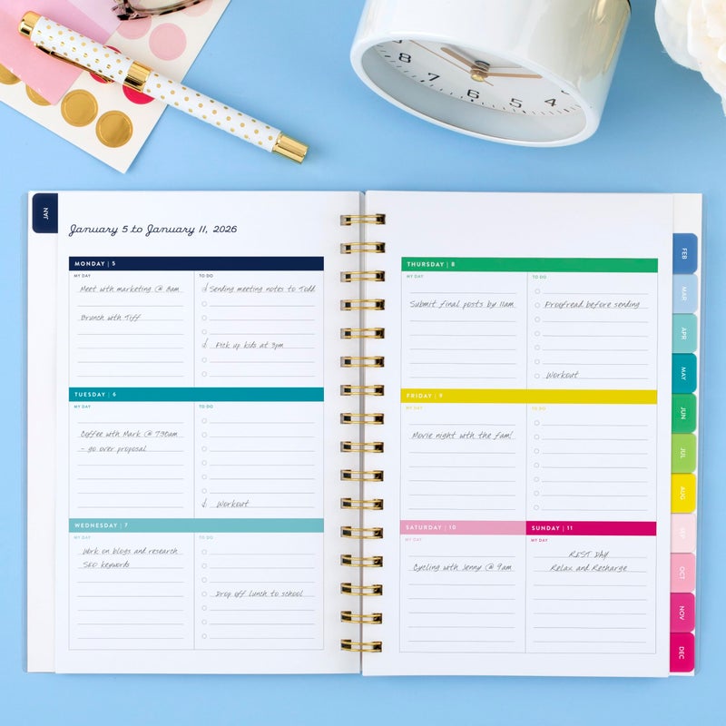 AT-A-GLANCE 2026 Planner, Simplified by Emily Ley, Weekly & Monthly, 5.5" x 8.5", Small, English Garden (EL46-200-26) - Image 2